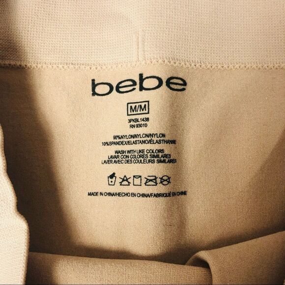 Bebe Intimates Bike Slip Shorts Pack New Nude Beige with Logo M - Picture 4 of 5